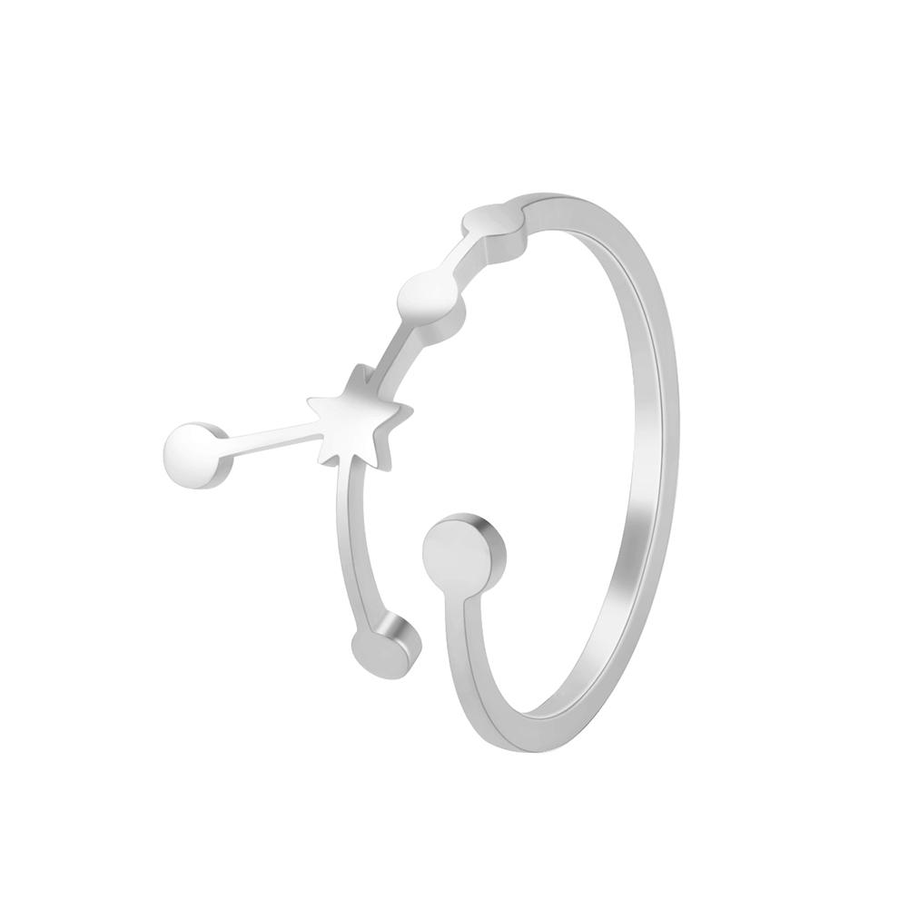 

Teamer 12 Constellations Ring for Women Zodiac Aries Leo Horoscope Stainless Steel Finger Ring Astronomy Jewelry Birthday Gifts resizable