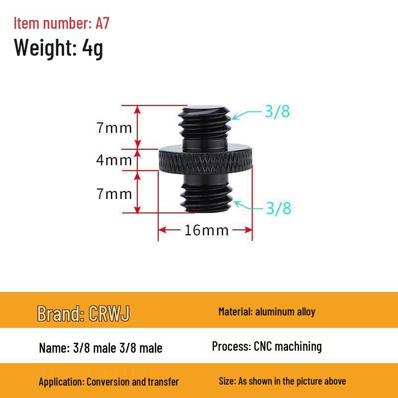 1/4 to 3/8 M4 M5 M6 M8 Screw Adapter for Tripod, Pan/Tilt Camera, Hot Shoe Mount & Light Stand