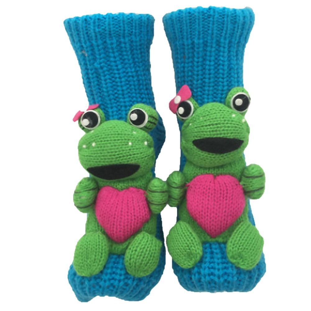 3D Knit Animal Socks Hand Crocheted Double Layer Novelty Floor Socks Anti-Sweat Breathable Winter Socks Christmas Gifts