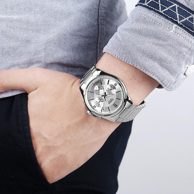 Casio STANDARD Series Simple Fashion Casual Style Quartz Pointer Trend Business Three Plate Six Eyes Quartz Movement Stainless Steel MTP-1375D-7AVDF
