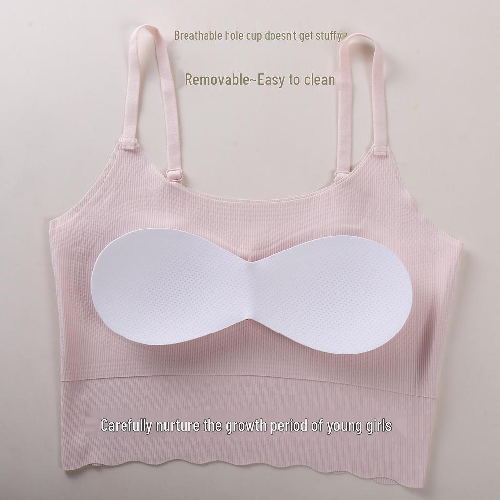Breathable Seamless Training Bras for Girls Aged 9-16, Long Vest Style to Prevent Show Through