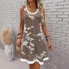 2025 Vestito con Spalline Stampa Digitale Transfrontaliera Vestito Gilet Gonna Lunga Moda Donna Gonna Vestito Vita Normale Origine Cina