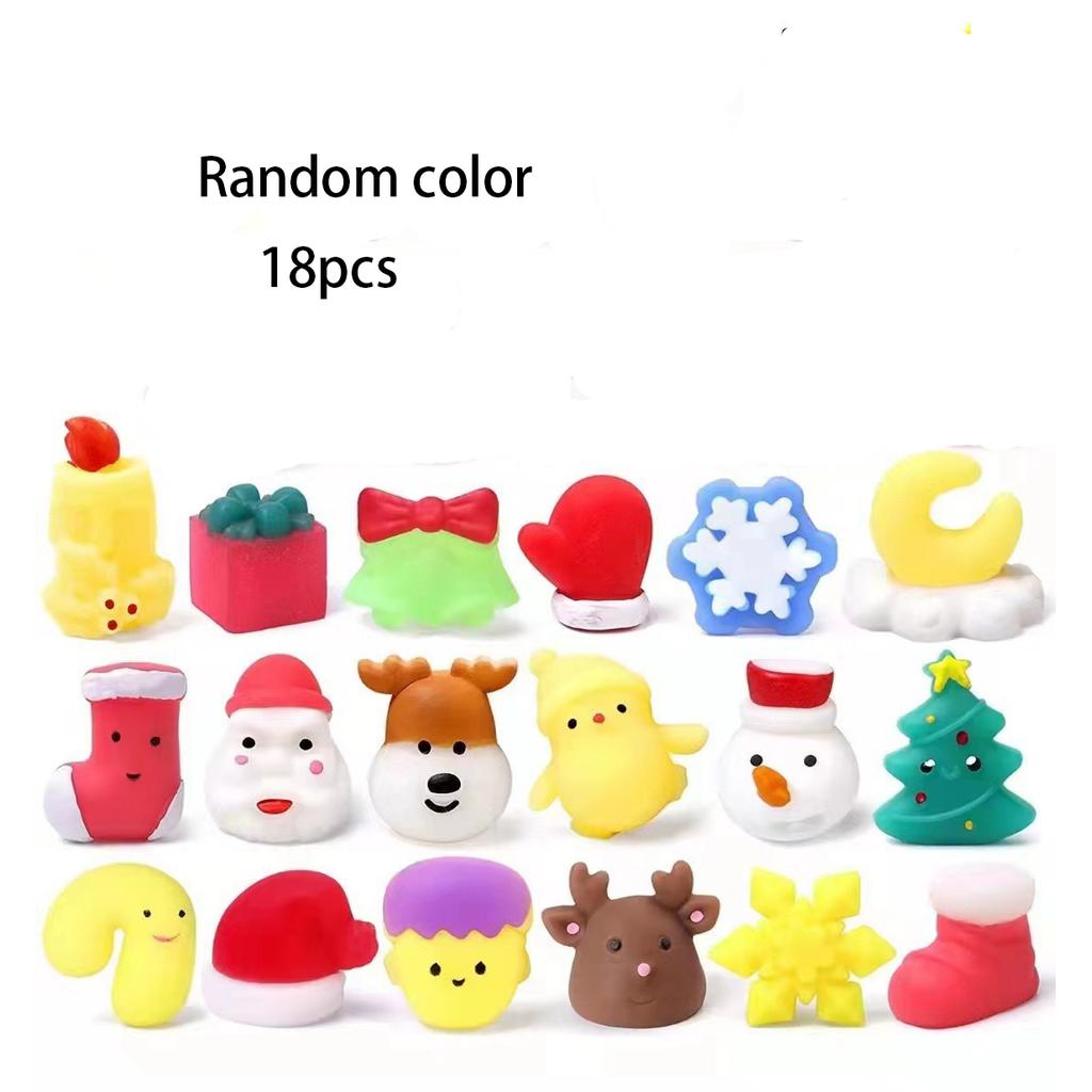 Christmas Group Squeezing And Kneading Tpr Soft Rubber Santa Claus Snowman Decompression Toy Set