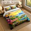 Custom Name Text Bedding 3Pcs Set,Adventure Time Cartoon 1 Duvet Cover 2 Pillowcases Soft Bed Linen For Gift