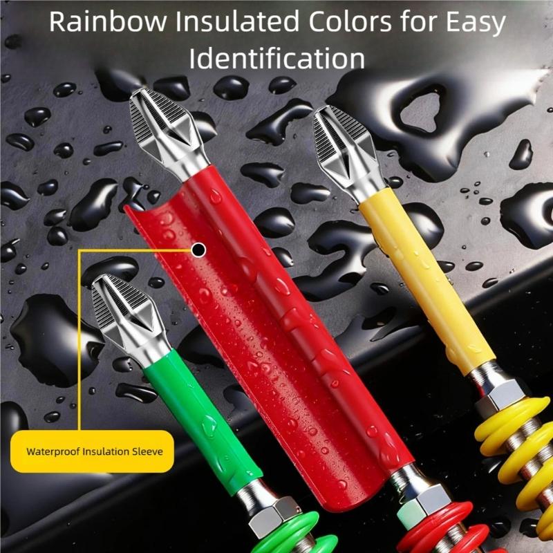 2Pcs High Strength Nonslip Drill Bit 6.35mm with Spring Loaded Feature Antislip for Electrician Tool Fastening