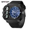 SANDA6237 Fashion Electronic Watch Outdoor Sports Multi functional Waterproof Night Light Dual Display Men's Electronic Watch