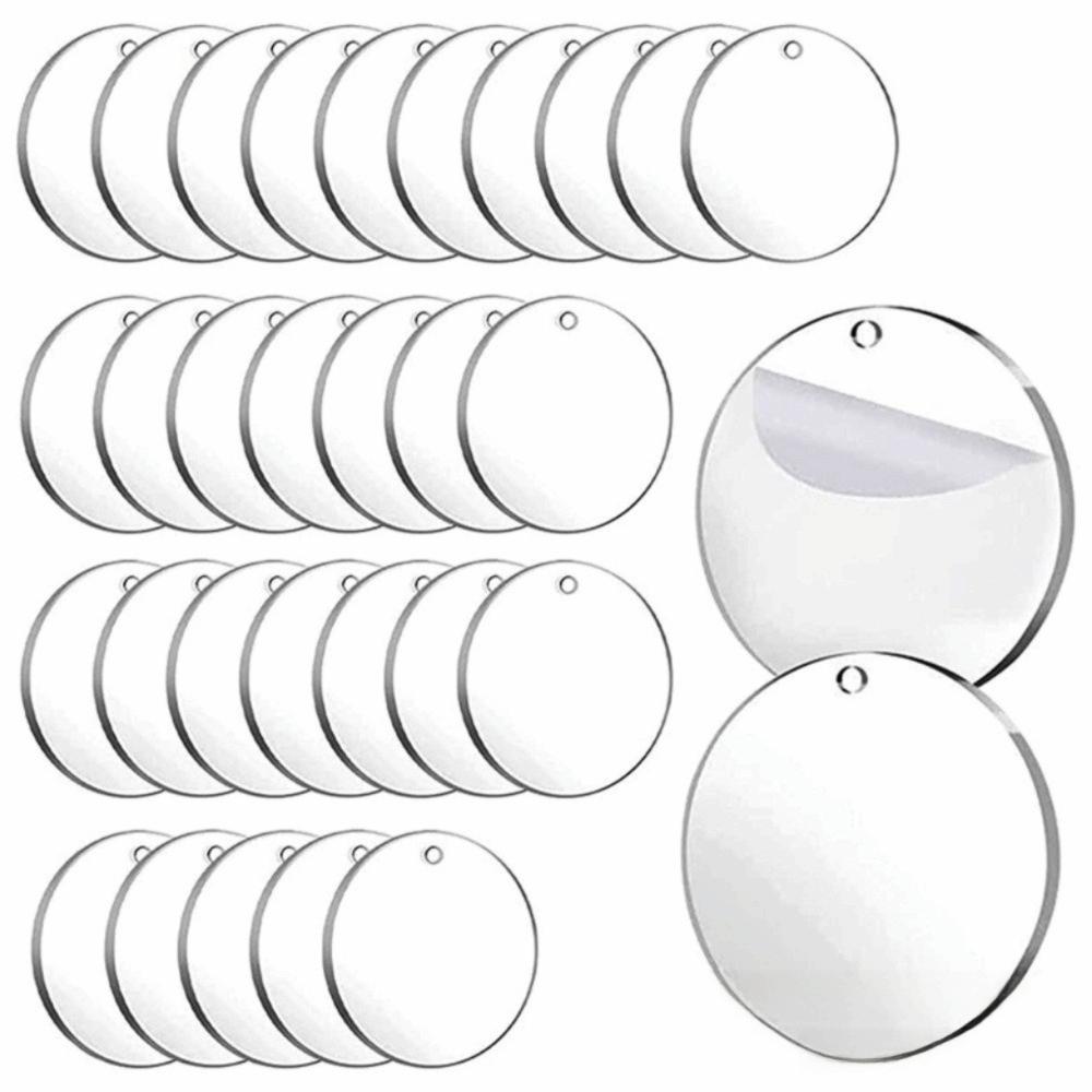 10pcs DIY 5cm Christmas Ornaments Clear Round Holiday Bauble Pendants Acrylic Blank DIY Craft Decorations For Christmas Tree