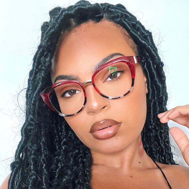 New Fashion Anti-Blue Light Reading Glasses Women Men Optical Computer Glasses  Black Cat Eye Glasses Frame