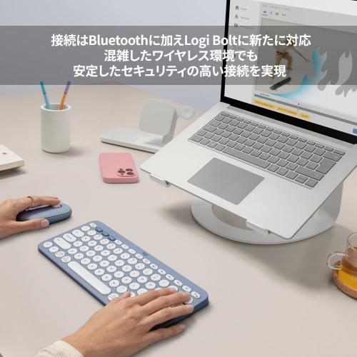Logitech Wireless Mouse PEBBLE MOUSE2 M350sBL Thin Quiet Bluetooth Logi Bolt Mouse Wireless Symmetrical Easy-Switch 4000dpi 24 Months Battery Life Win