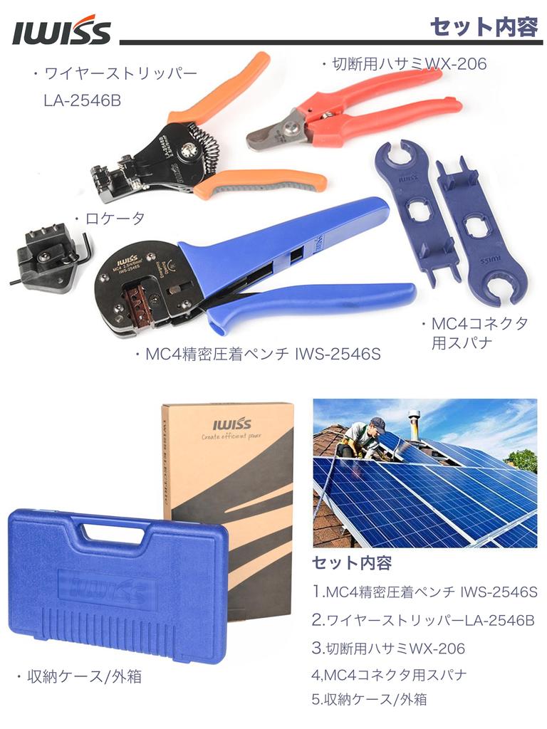 IWISS Solar Panel Precision Crimping Pliers with New Ratchet Compatible with MC4 Precision Tool Set Mechanism, 2.5/4/6mm², KIT-2546S