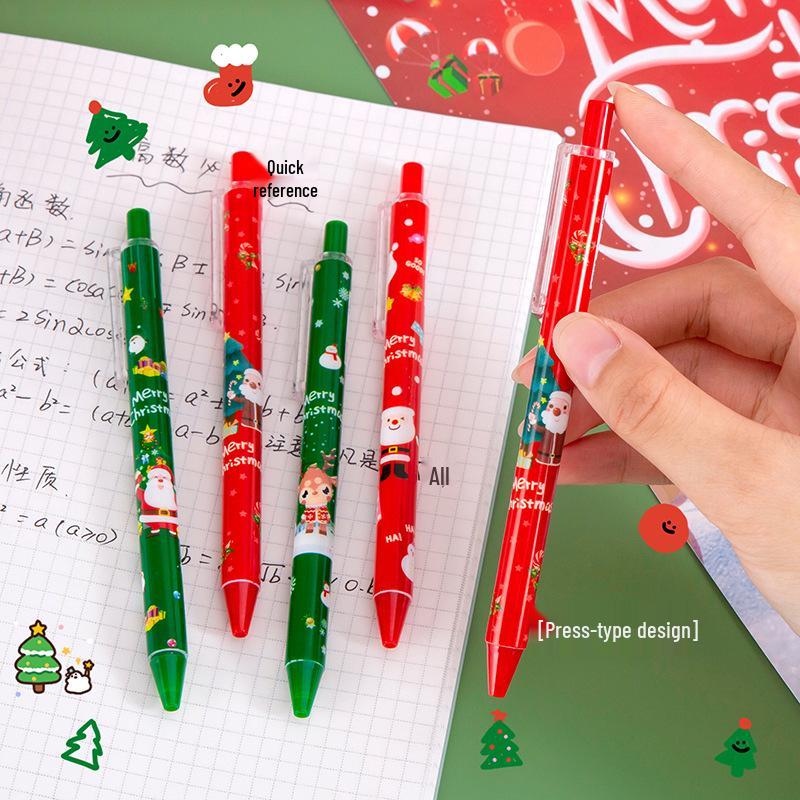 Cross-Border Christmas Cartoon Pen: Cute Neutral Black Ink for Exams & Practice
