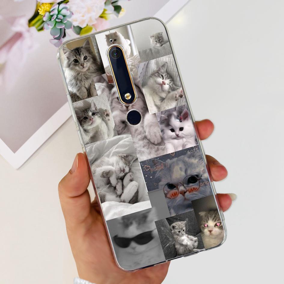 For Nokia 6 2018 Case Fashion Flower Soft Silicone Bumper For Nokia 6.1 Cover TA-1043 TA-1045 TA-1054 TA-1050 TA-1068 Phone Case