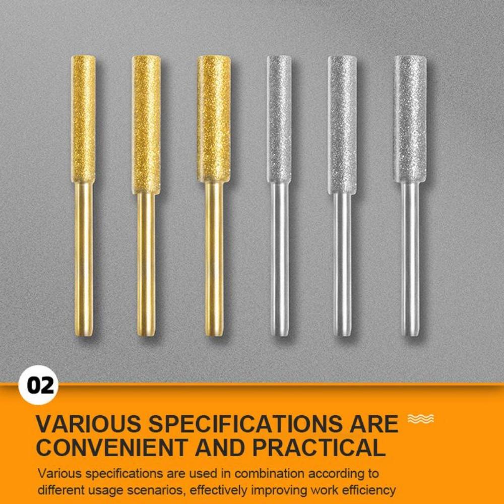 6 Teile/satz Diamant Beschichtet Zylindrischen Grat 4/4,8/5,5 Mm Kettensäge Mühle Stein Beständig Kettensäge Schleifen Carving schleifen Werkzeuge