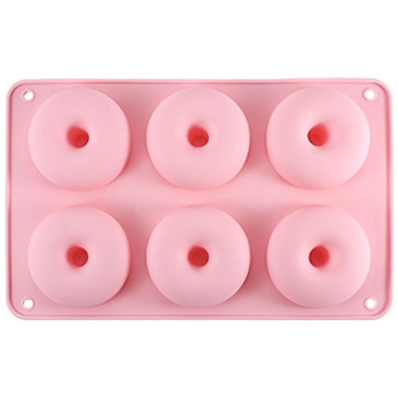 6 Cavity Dessert Cake Silicone Molds Doughnuts Baking Pans NonStick Heat Resistant Kitchen Baking Biscuits Molds Easy To Clean