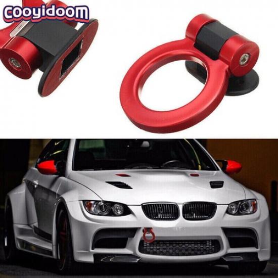 Red Car Ring Track Racing Style Tow Hook Look Decoration Accessories Universal