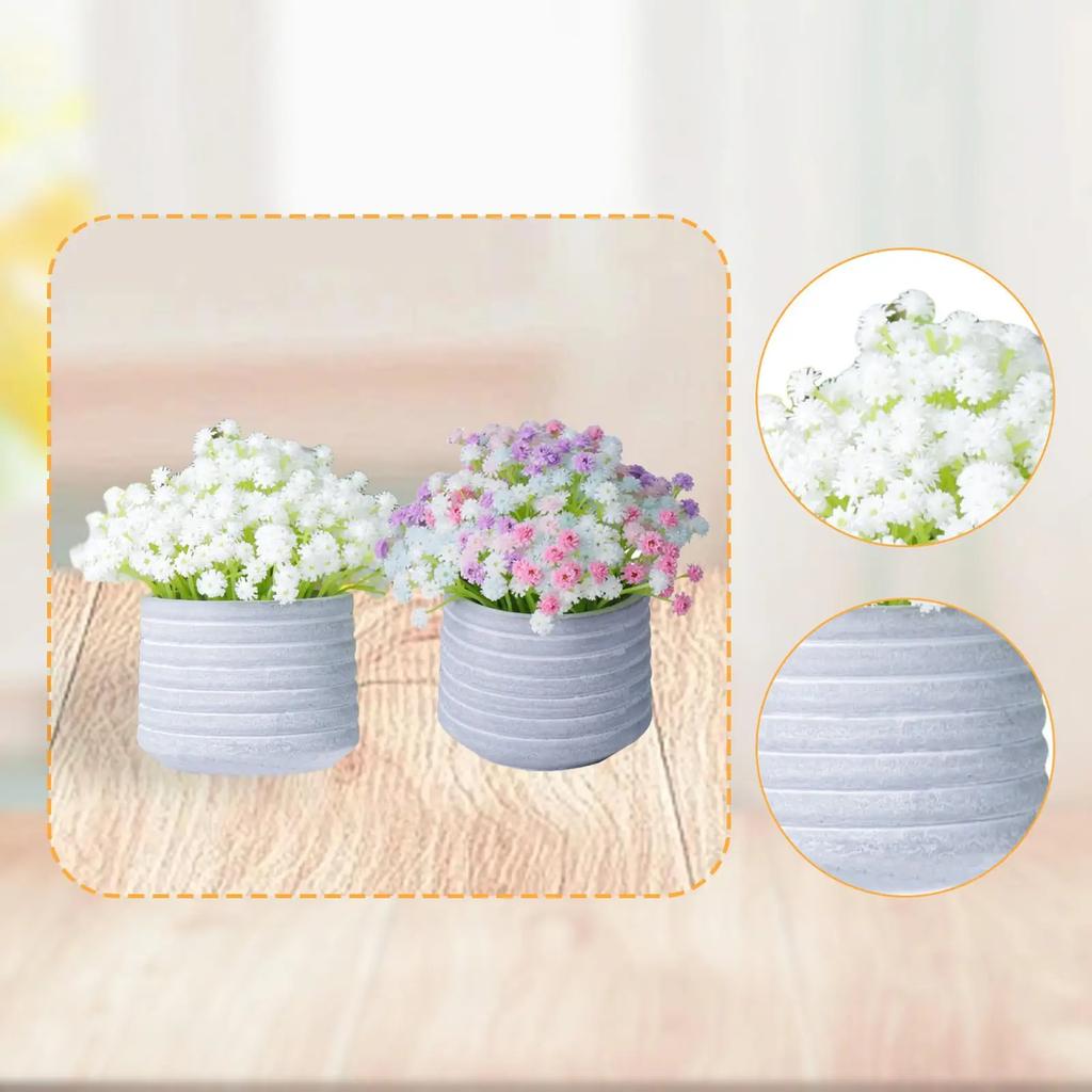 For Small Fake Plant Decorative Modern Table Centerpiece Gypsophila Artificial Flowers For Indoor Home Office Farmhouse Bathroom