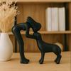 Human And Dog Statue Cute Resin Pet Sculpture for Home Office Desk Shelf