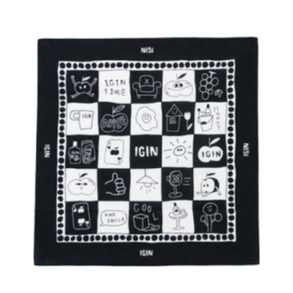 IGIN Cotton Bandana Scarf 55cm Korean Fashion Unisex Head Scarf