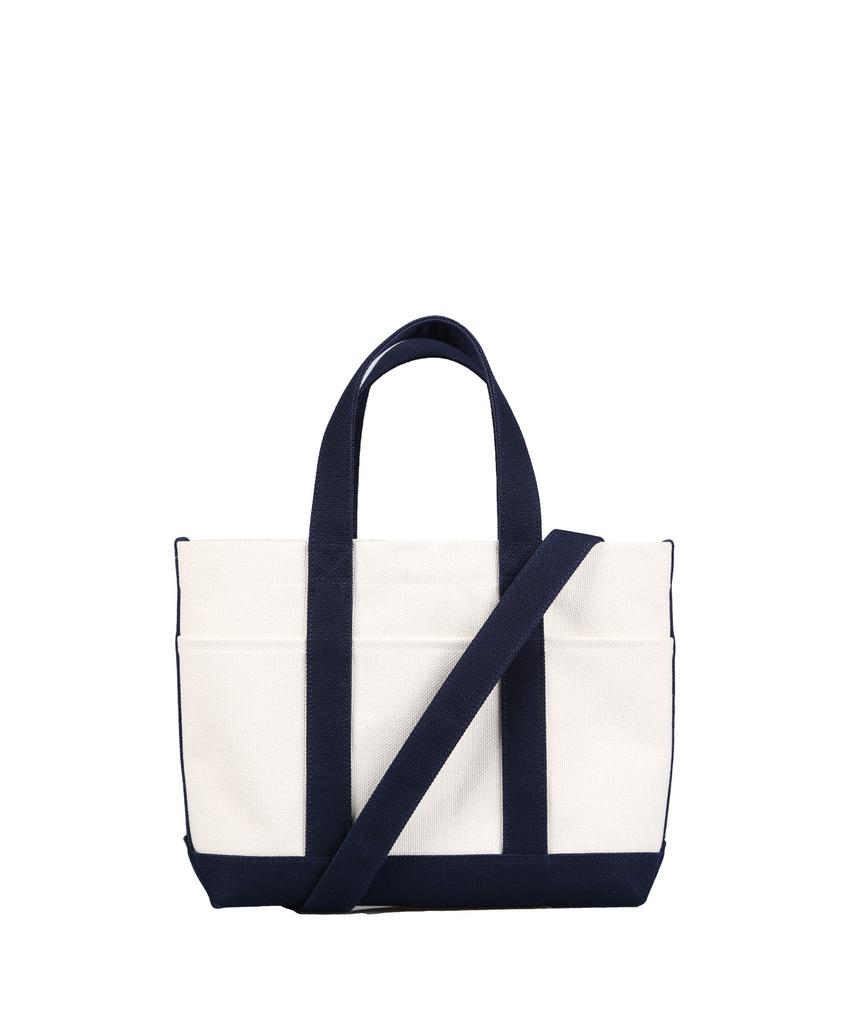 Thefreccia Primo Petit Canvas Tote Bag Ivory Navy
