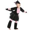 Kids Girls Animals Black Cat Dress Hat Sets Halloween Role Play Dress Up Cosplay Costume