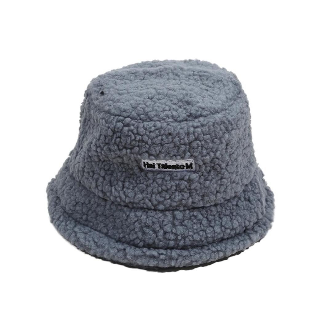 Portable Thick Warm Bucket Hat Lamb Cotton Adjustable Fisherman Cap Warm Beanies Panama Hat Girls Boys