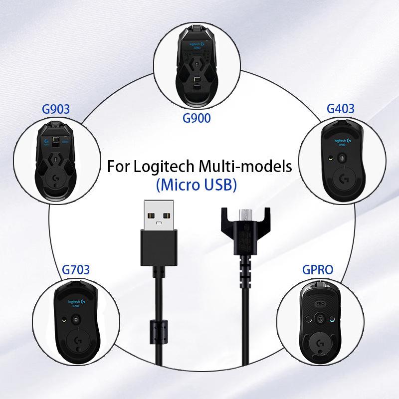 Durable Usb Charging Mouse Cable Weaving Wire For Logitech Gpx G900 G903 G403 Gpro Wireless Gaming Mouse 180Cm