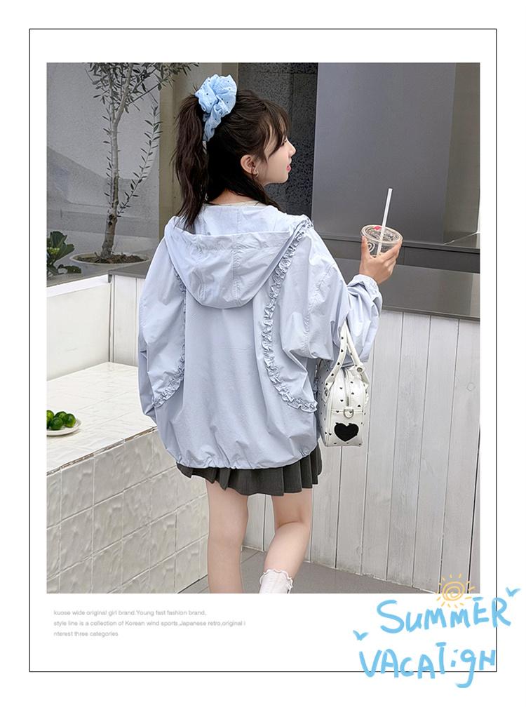 Girls' Sunscreen Clothes Summer Thin New Summer Clothes Middle and Large Children's Western Style Lace Children's UV Protective Coat