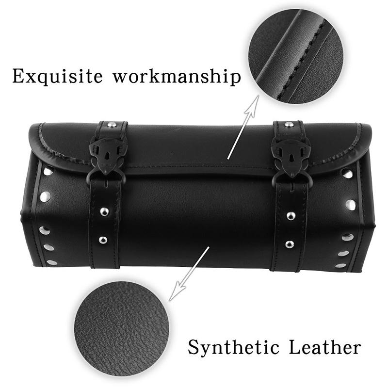 1 Pc Universal Motorcycle Waterproof Tool Bag Leather Travel Pouch Front Luggage Bag for Harley Bobber/Suzuki/Honda/Yamaha