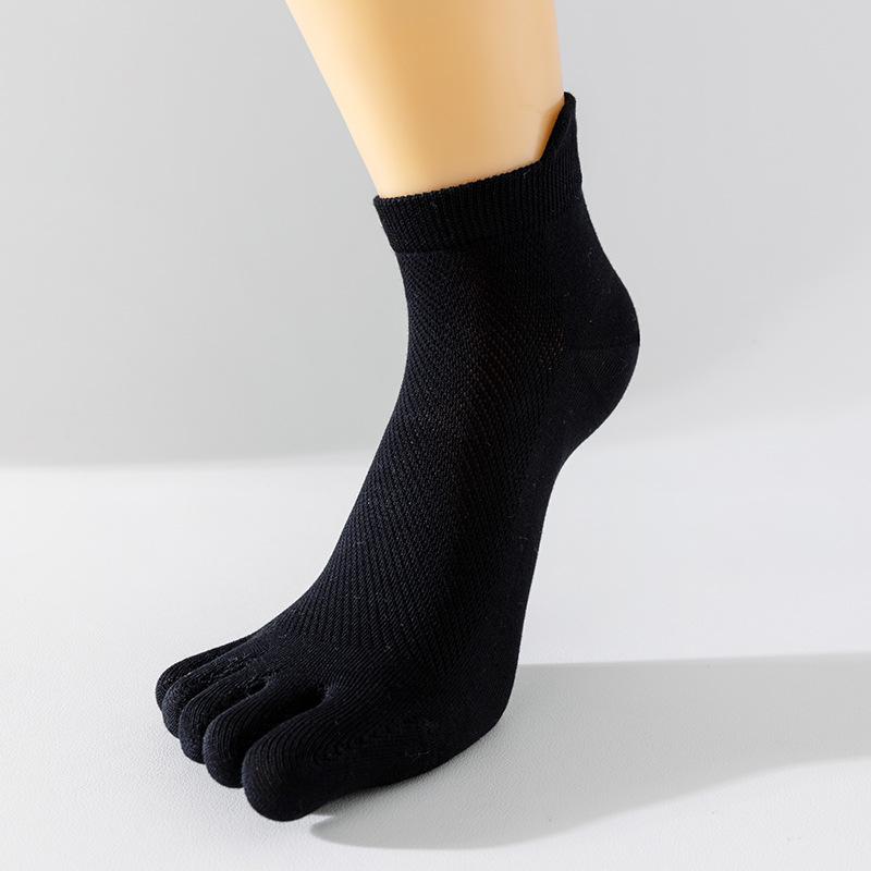 Female Summer Mesh Cotton Anti Pilling Anti Skid Short Tube Five Finger Socks