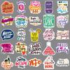 50 Motivational English Graffiti Stickers for Laptop, Suitcase, Car, Scooter, and Fridge Decor