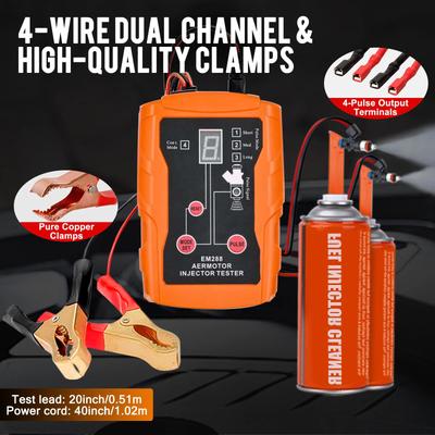 Car Fuel Injector Tester with 4 Pulse Modes 4 Test Leads Fuel Pressure Tester for Automobiles Fuel Cleaning Injector