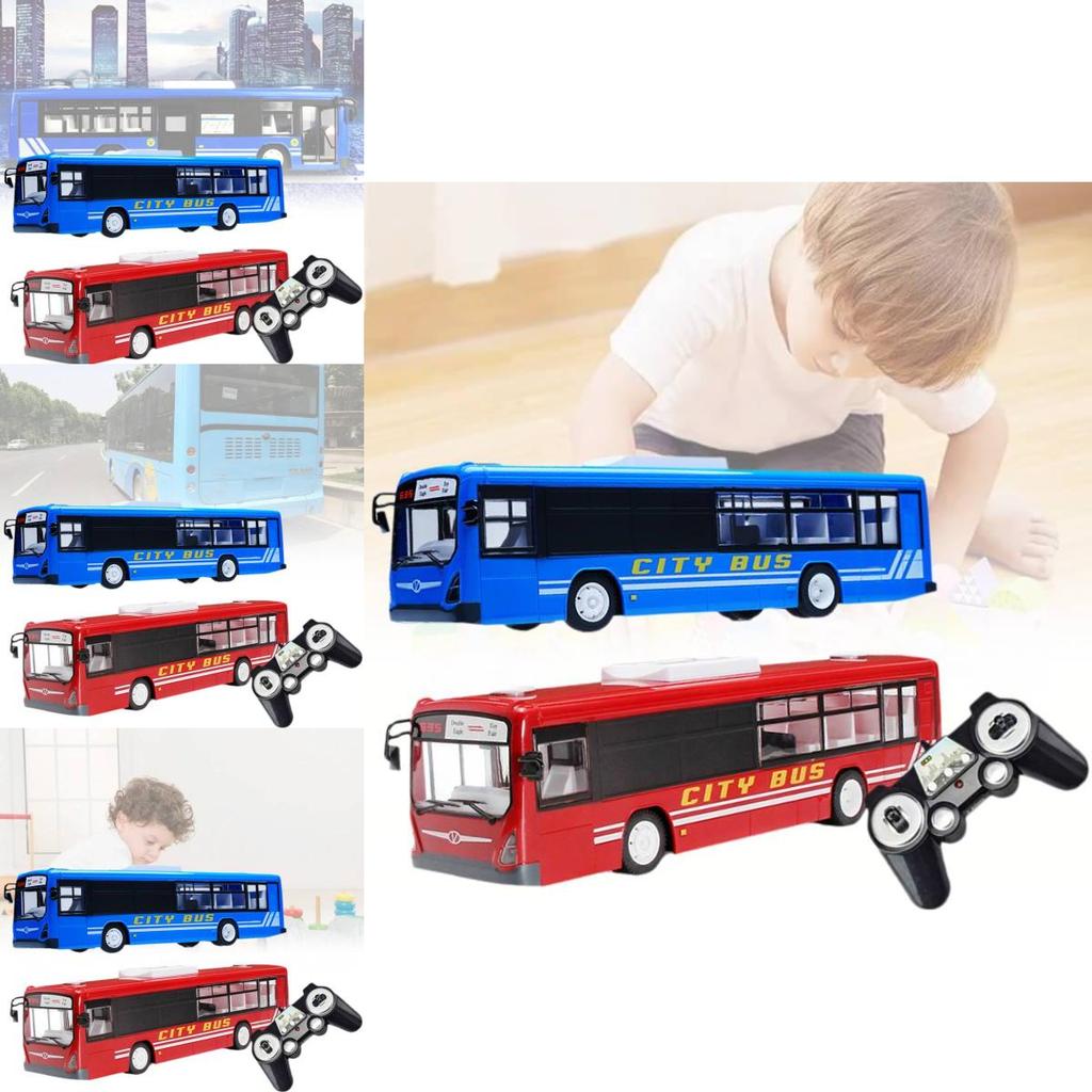 Remote Control Bus Toy For Kids 112 Scale Realistic Sounds And Lights Battery Operated