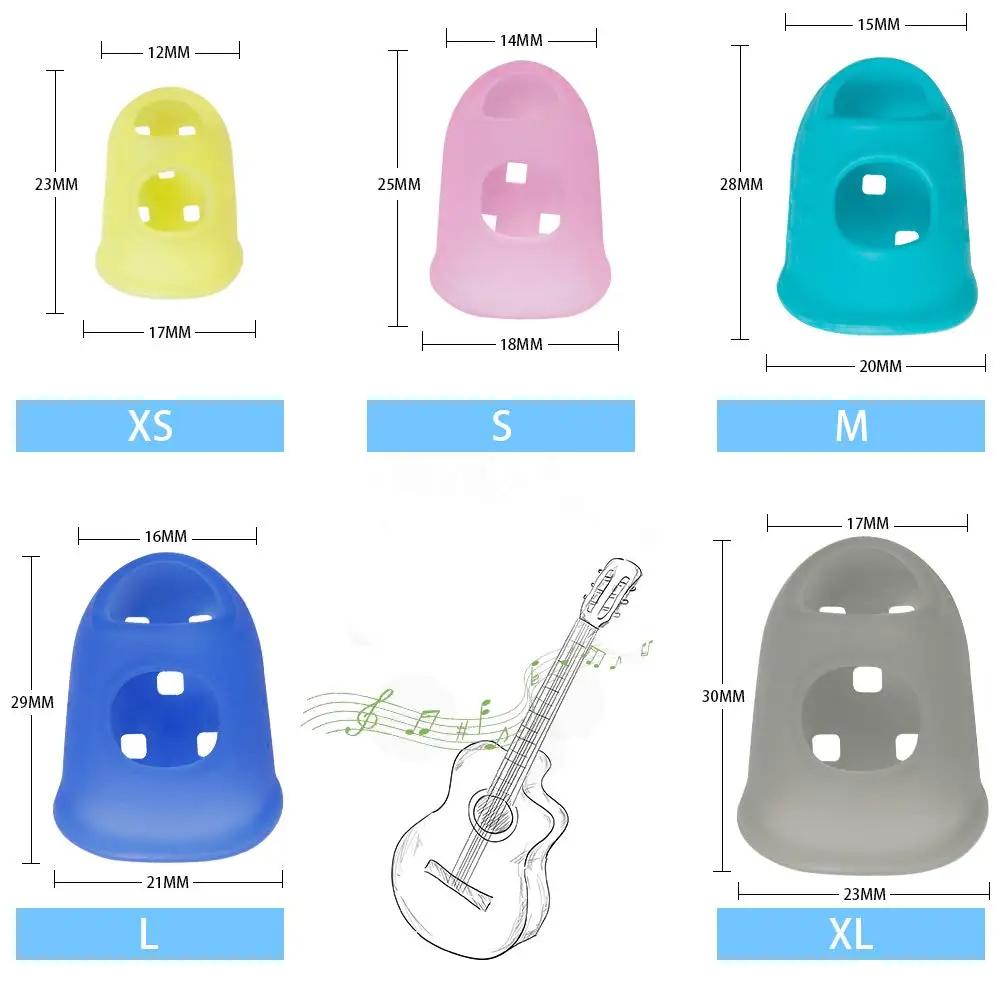 10PCS Colorful Silicone Guitar Fingertip Protection Nonslip Fingerstall for Beginner Playing Electric Guitar Bass Ukulele Kalimb