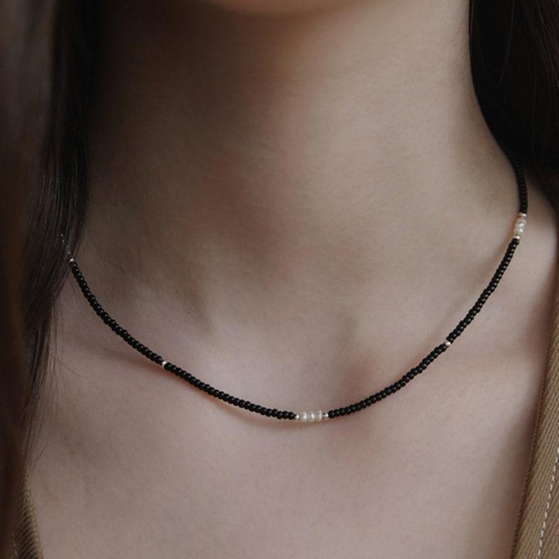 TATIANA (925 Silver) Pearl Layered Bead Necklace NZ2445