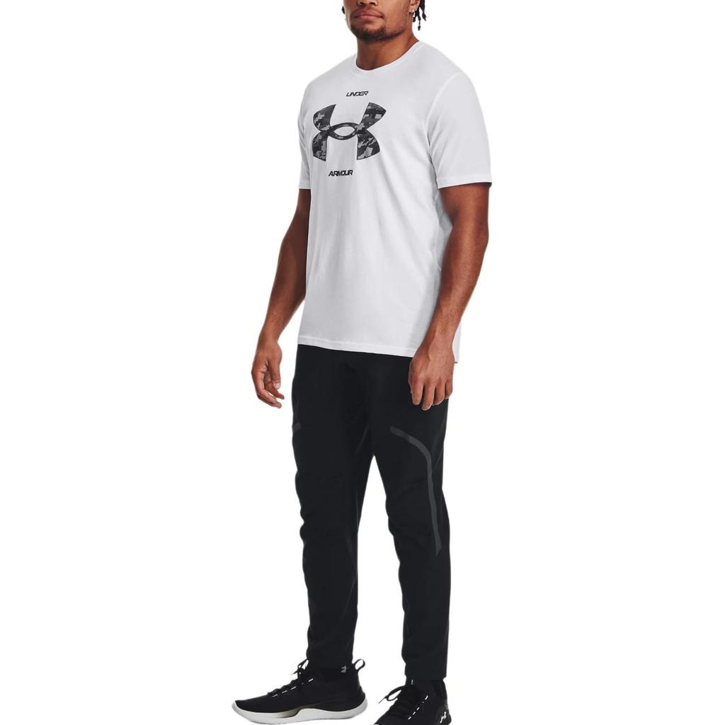 Under Armour Camo Logo Printed Vintage American Training Short Sleeve T-Shirt Men Tops White 1374027-100