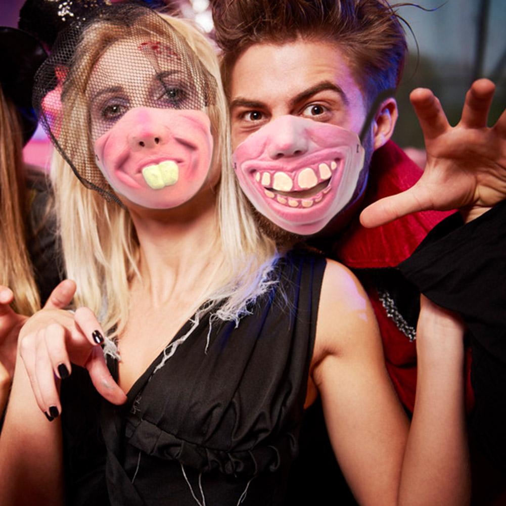 Half-Face Clown Mask - Funny Latex Party Costume Mask Unique Eye-Catching Design Perfect Photo Prop Half-Face Clown Mask