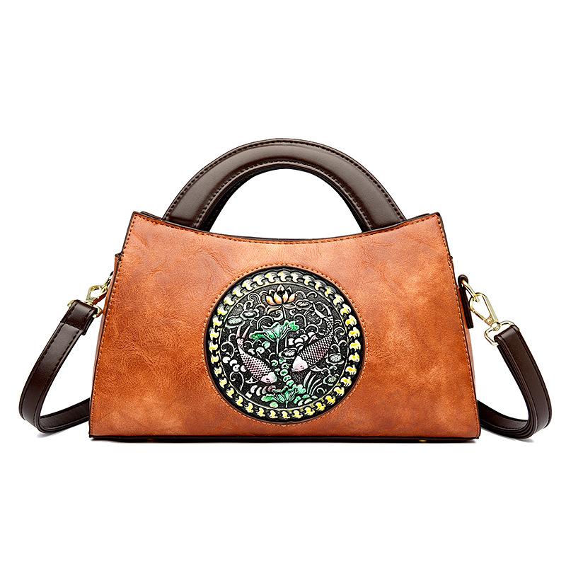 Women's bag new literary splicing fashion women's saddle bag portable shoulder messenger bag
