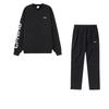 Versatile Letter Print Round Neck Drop Shoulder Loose Long Sleeve Elastic Waist Long Pants Casual Sports Suit Unisex Suit AWDRF44-2+AYKT413-1
