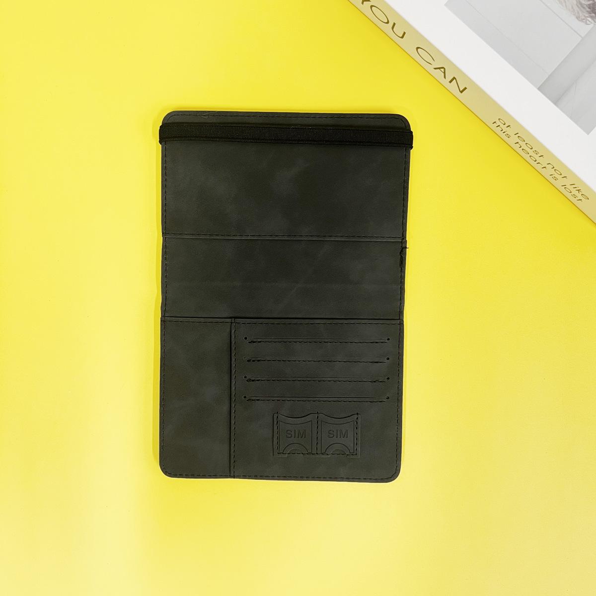 

Держатель для паспорта и карт из искусственной кожи с технологией RFID для трансграничного использования - многофункциональный кошелек для удостоверения личности для путешествий чёрный