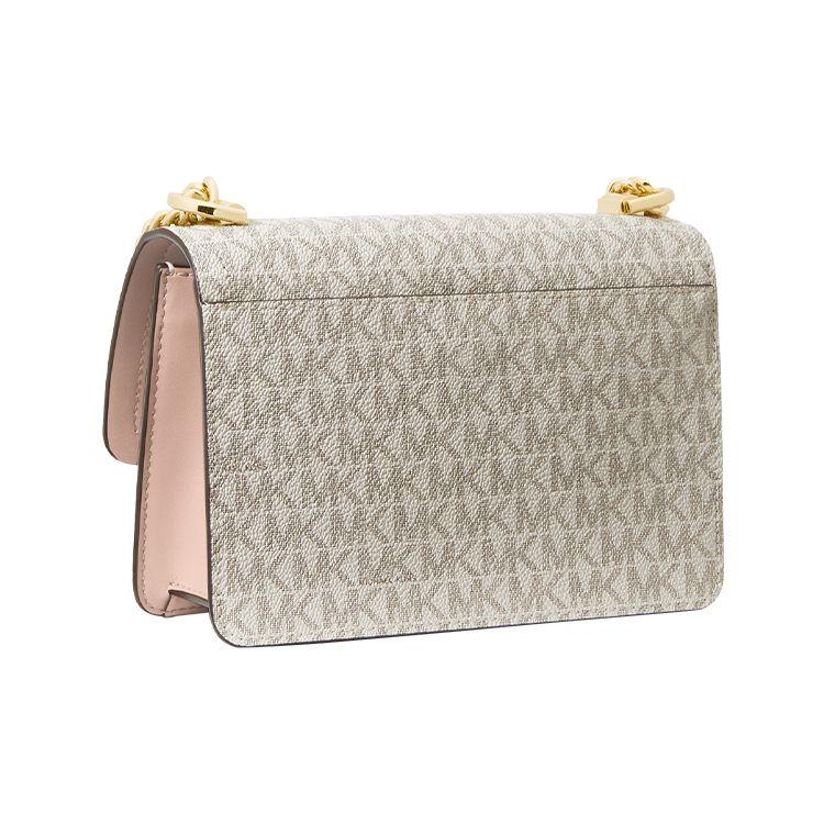 Michael Kors Heather Classic Monogram Logo Fashion Flap Envelope Bag Women bags Vanilla-White Nude-Pink 32S2G7HC0B-173