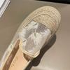 Damen Flats 2024 Sandalen Neue Slip-on Fischerschuhe Mädchen Sommer Stroh Woven Mesh Atmungsaktive Casual Sneakers Frau Loafers