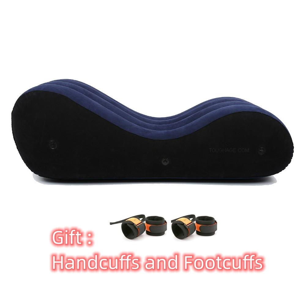 VaHppy "S" Shaped Inflatable Sofa Beds "Sex On Horseback" Individual Airbags Vibrating Undulating 150*61*50CM Handcuffs Included