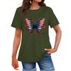 Women's Fashion Casual Printed Round Neck Short Sleeved T-Shirt Top T-Shirt Top Top