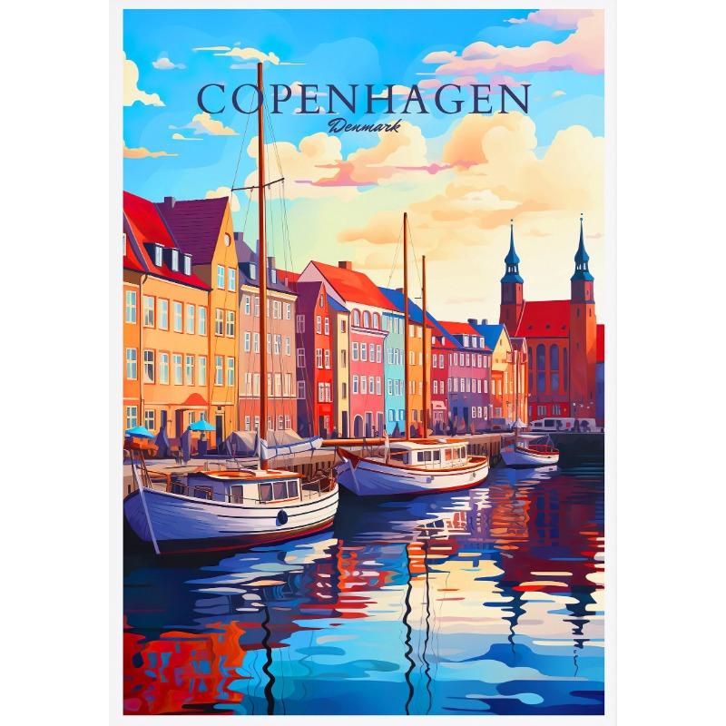 Denmark Portugal Holland Travel Poster Copenhagen Madeira Porto Canvas Painting Wall Art Picture for Living Room Home Decor