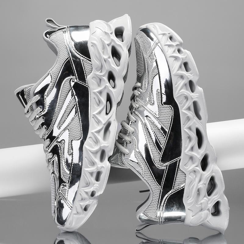 Scarpe alla moda di taglia grande ammortizzanti per la corsa autunnali traspiranti con suola spessa suola morbida scarpe sportive da basket da corsa