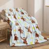 Curious George Monkey & Banana Print Flannel Throw Blanket - Soft Cozy Warm| Perfect for Sofa/Bed/Office