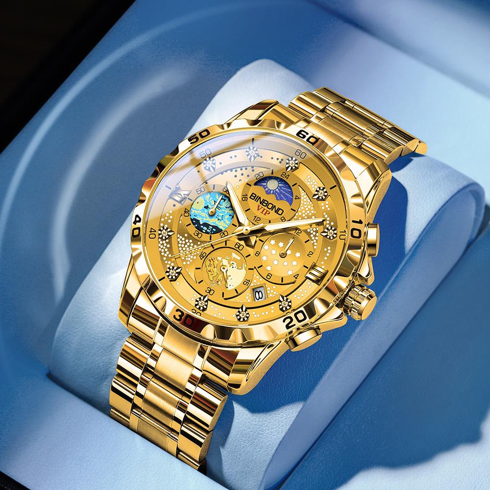 Fashion Starry Sky Van Gogh Men Quartz Watches Date Waterproof Luminous Small Three Pin Exquisite Men's Business Watches