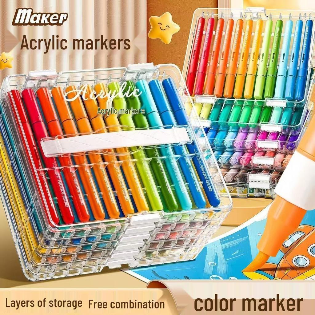 Acrylic Soft Tip Watercolor Pen for Kids - Non-Bleeding, Ideal for Layering on Special Paper.