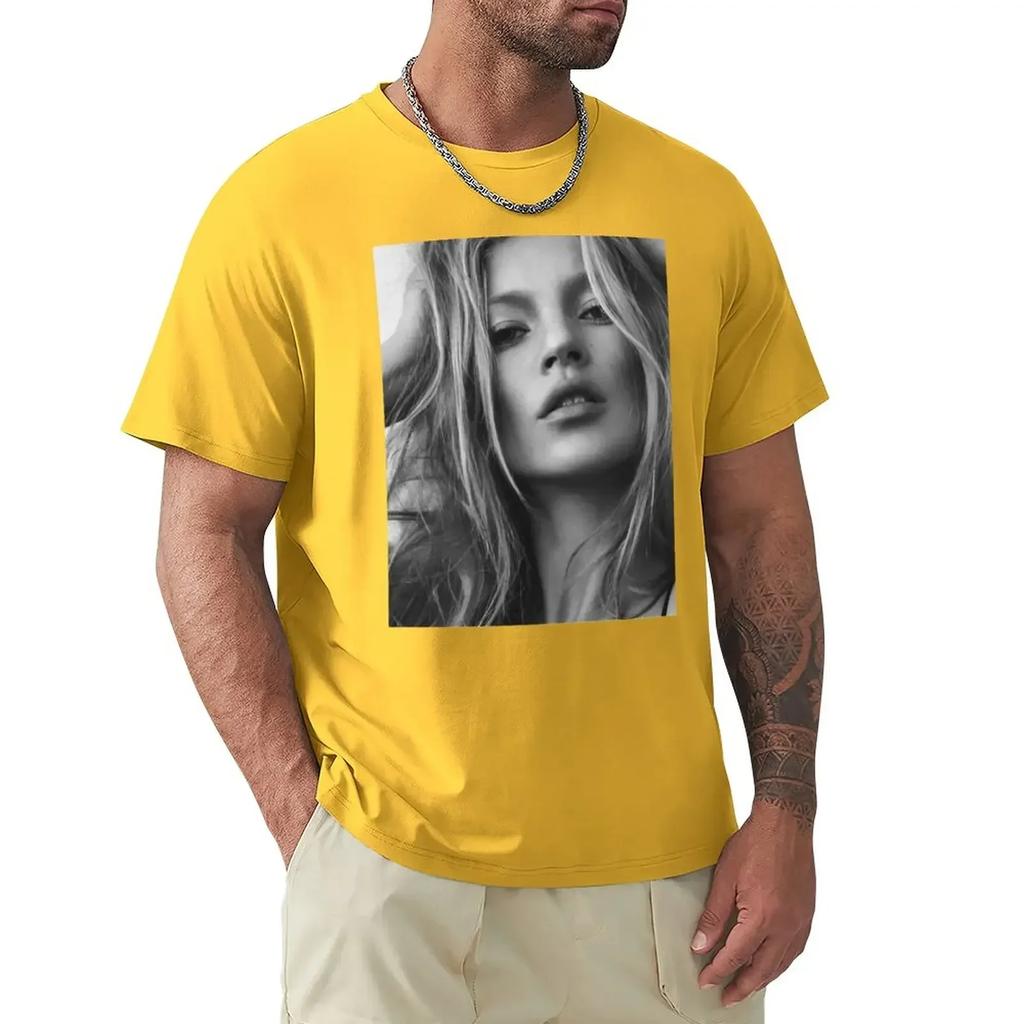 Kate Moss supermodel beauty portrait Long T-Shirt anime customs customizeds T-shirt summer top hippie clothes clothing