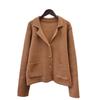 Autumn and winter new suit collar design sense knitted cardigan temperament loose long-sleeved sweater jacket women